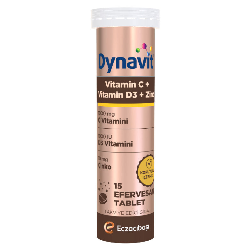 Dynavit Vitamin C + Vitamin D3 + Zinc 15 Effervescent Tablets