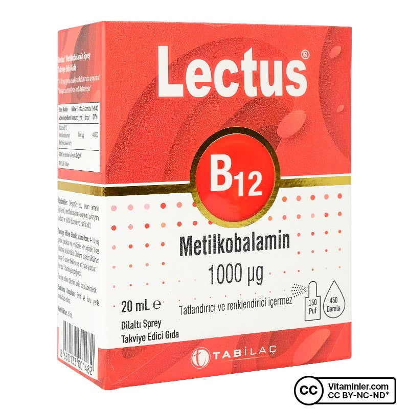 Lectus B12 Methylcobalamin 20 mL Sublingual Spray