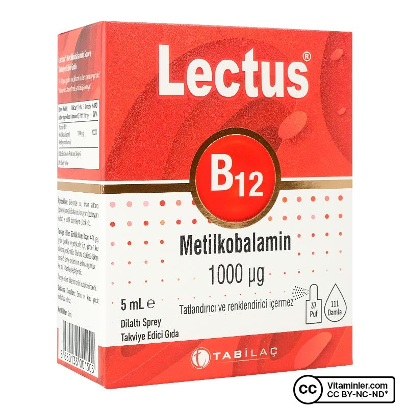 Lectus B12 Methylcobalamin 5 mL Sublingual Spray