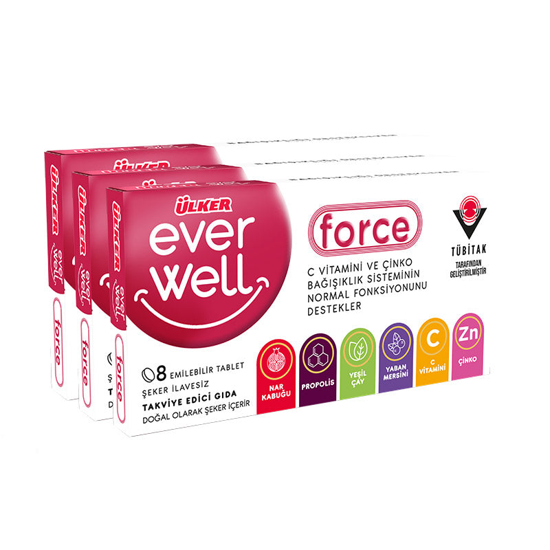 Ülker EverWell Force 8 Chewable Tablets 3 Pack