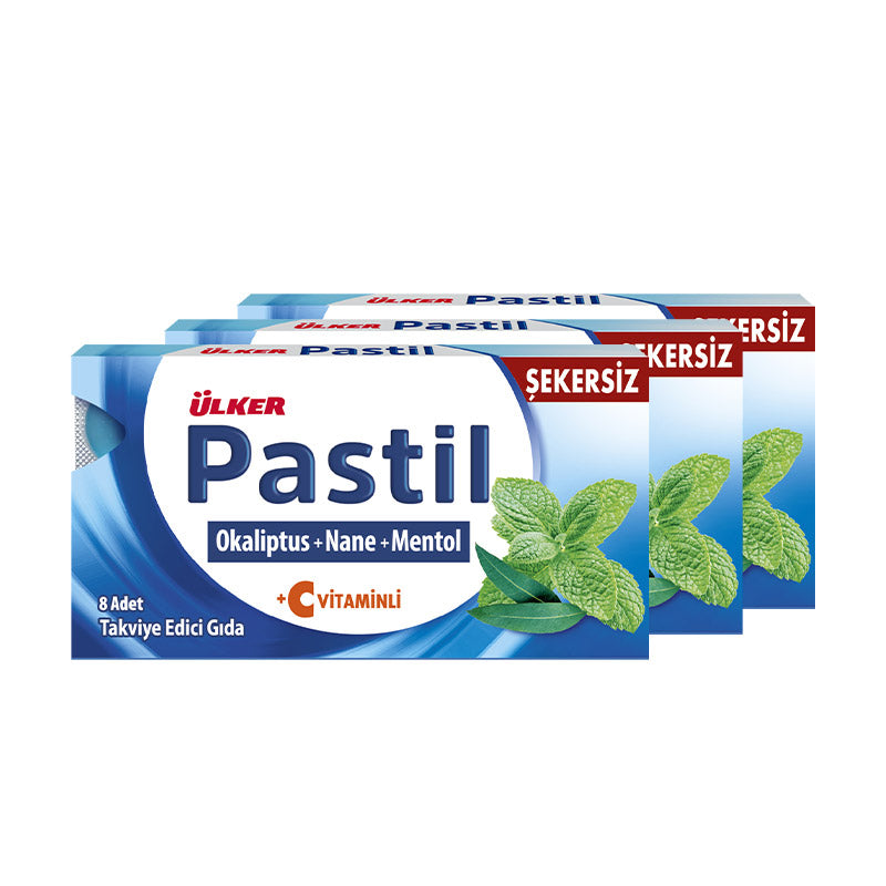 Ülker Lozenge Eucalyptus Menthol Mint 8 Lozenges (3 Pack)