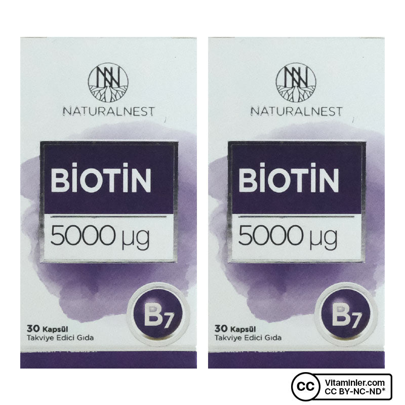NaturalNest Biotin 5000 mcg 30 Capsules (2 Pack)