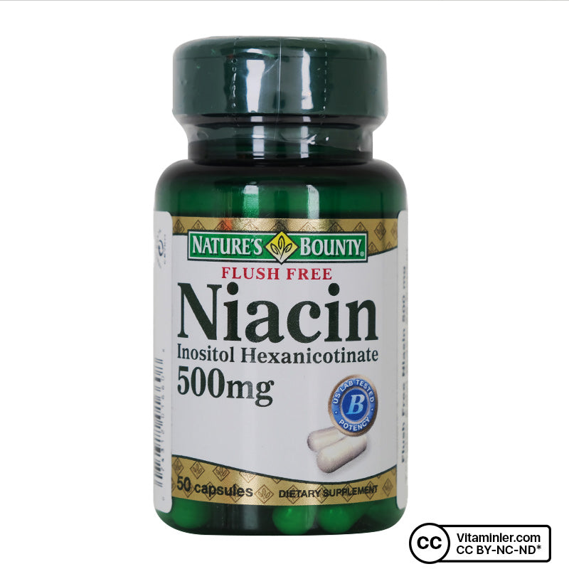 Nature's Bounty Flush Free Niacin 500 mg 50 Capsules