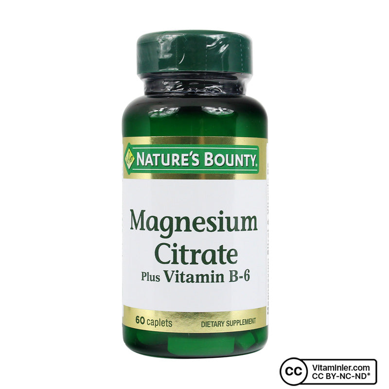 Nature's Bounty Magnesium Citrate Plus Vitamin B6 60 Tablets