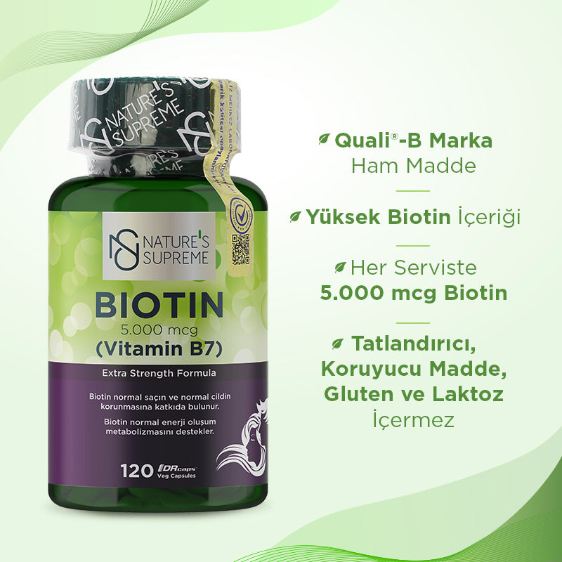 Nature's Supreme Biotin 5000 mcg 120 Capsules