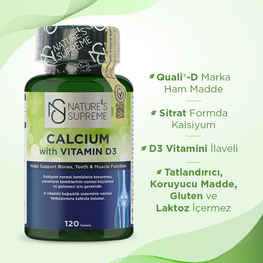 Nature's Supreme Calcium with Vitamin D3 120 Tablets