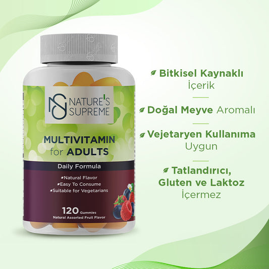 Nature's Supreme Multivitamin Gummies for Adults - 120 Chewable
