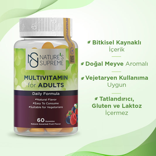 Nature's Supreme Multivitamin Gummies for Adults - 60 Chewable