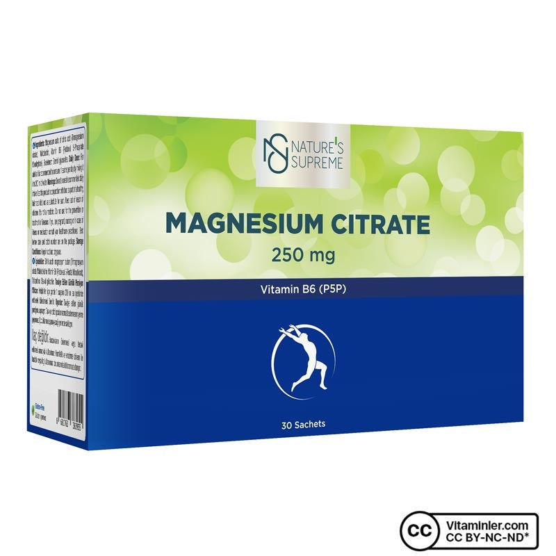 Nature's Supreme Magnesium Citrate + Vitamin B6 (P5P) 30 Sachets