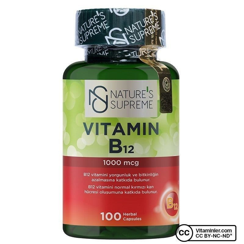 Nature's Supreme Vitamin B12 1000 mcg 100 Capsules