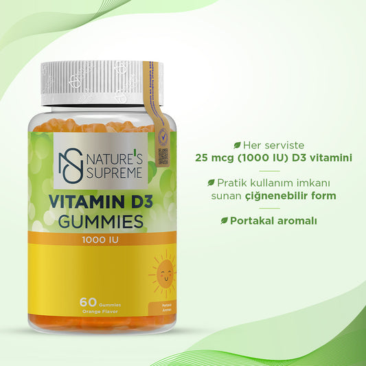 Nature's Supreme Vitamin D3 Gummies 60 Chewable