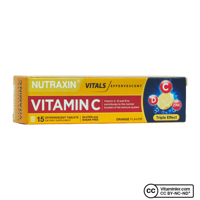 Nutraxin Vitamin C, D & Zinc - 15 Effervescent Tablets