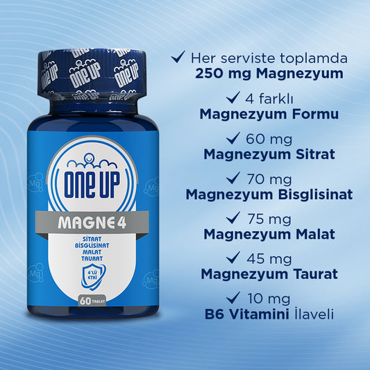 One Up Magne4 4-in-1 Effect Magnesium Complex 60 Tablets