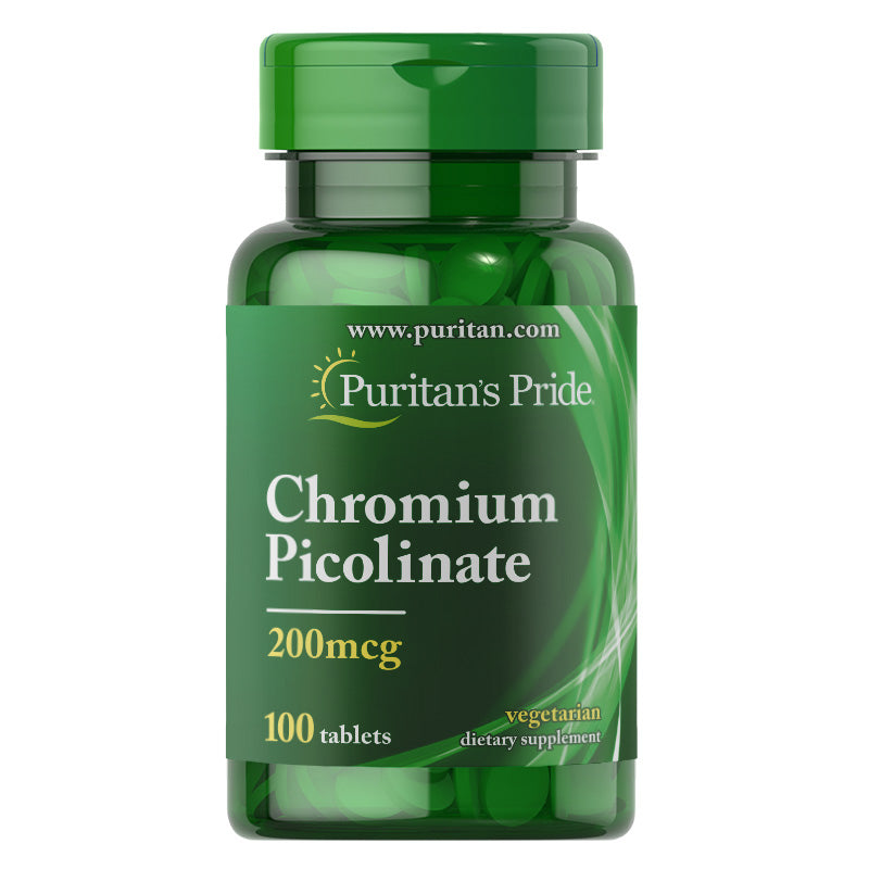 Puritan's Pride Chromium Picolinate 200 mcg 100 Tablets