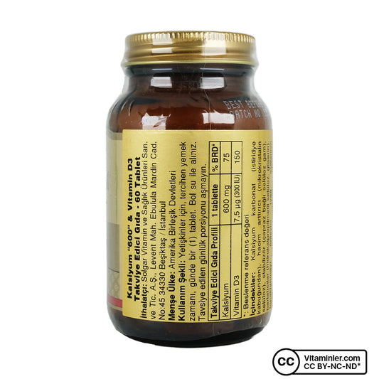 Solgar Calcium 600 (Oyster Shell) 60 Tablets