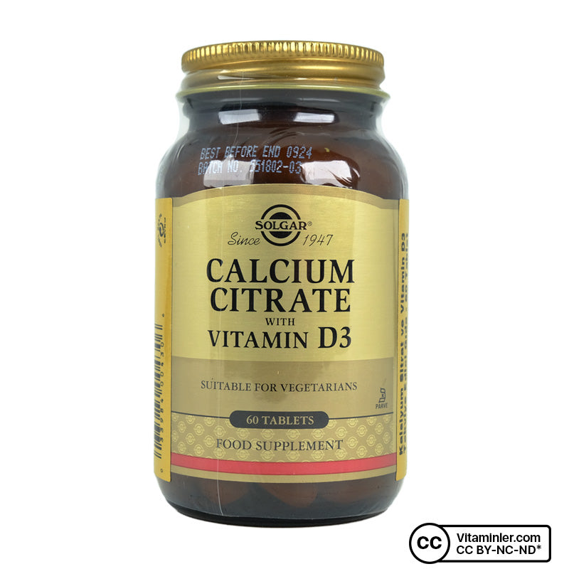 Solgar Calcium Citrate with Vitamin D3 60 Tablets