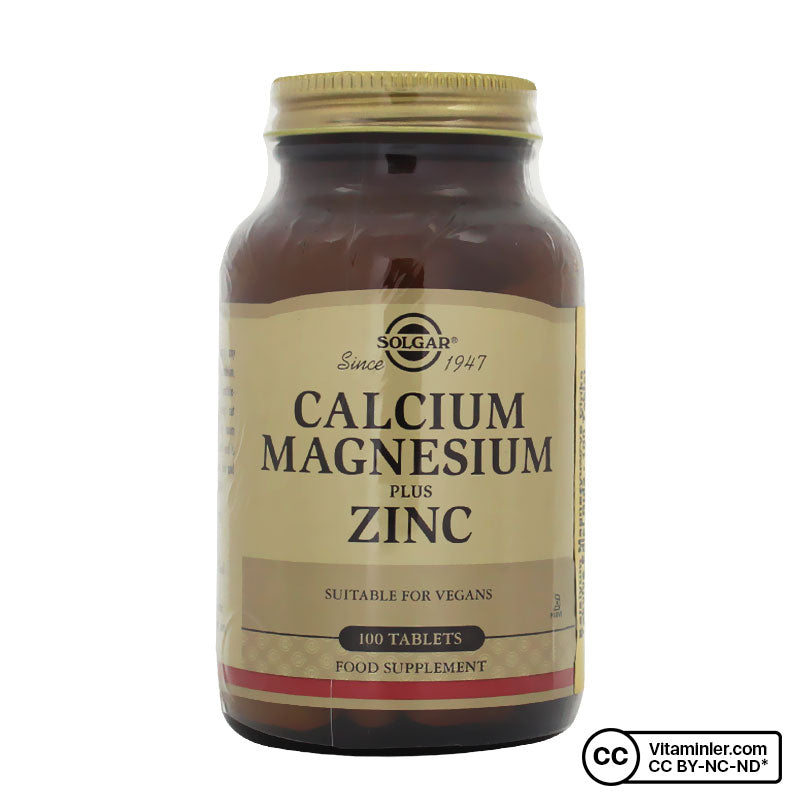 Solgar Calcium Magnesium Plus Zinc 100 Tablets