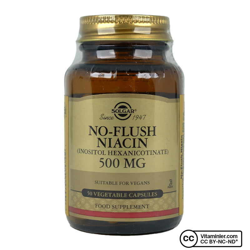 Solgar No Flush Niacin 500 mg 50 Capsules