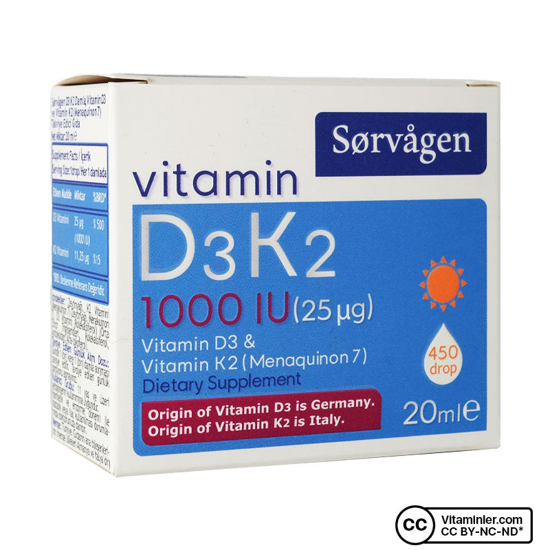 Sorvagen Vitamin D3 K2 20 mL Drops