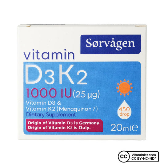 Sorvagen Vitamin D3 K2 20 mL Drops