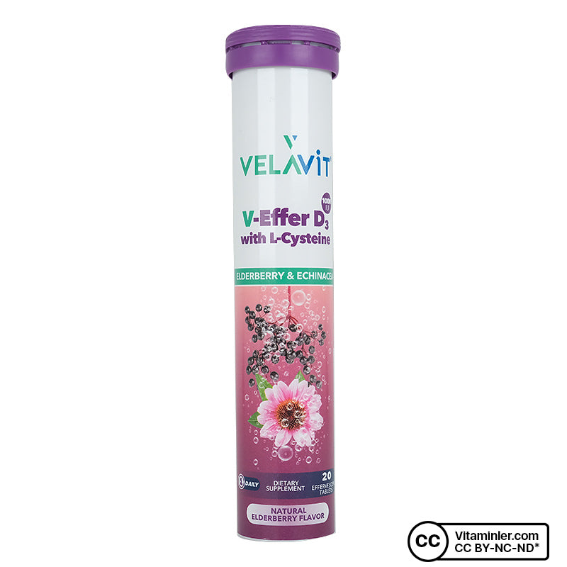 Velavit V-Effer D3 with L-Cysteine 20 Effervescent Tablets