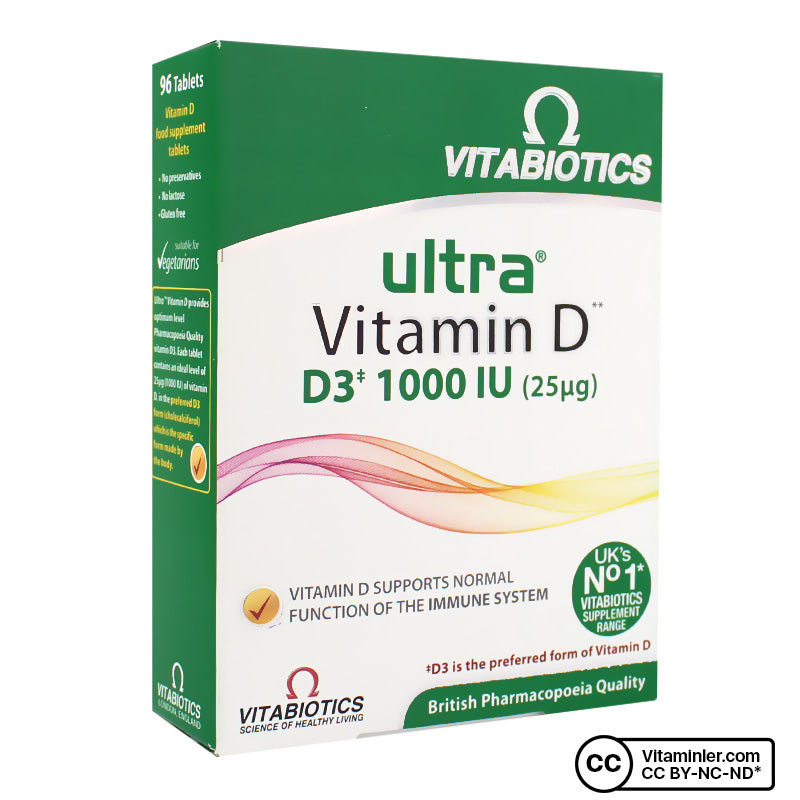 Vitabiotics Ultra Vitamin D3 1000 IU 96 Tablets