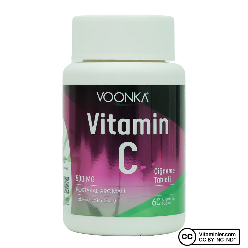 Voonka Vitamin C 500 mg 60 Chewable Tablets