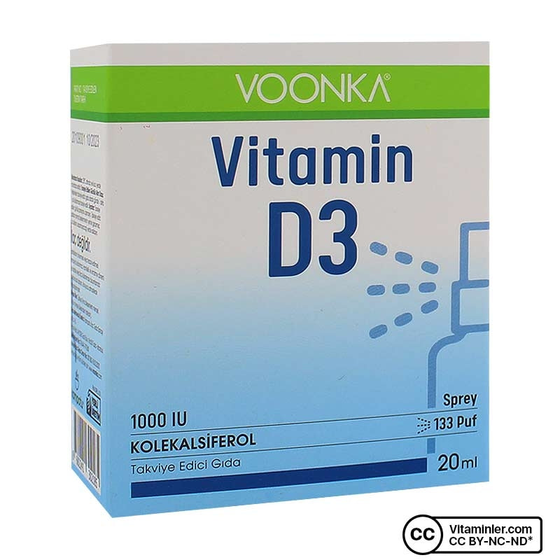 Voonka Vitamin D3 1000 IU Spray 20 mL