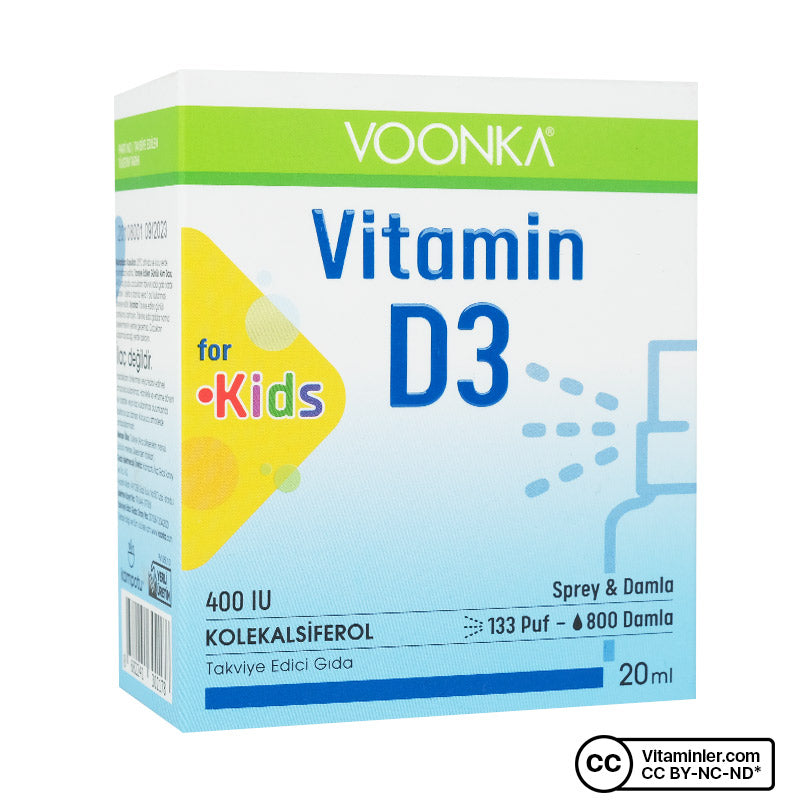 Voonka Vitamin D3 for Kids 400 IU - Spray & Drops 20 mL