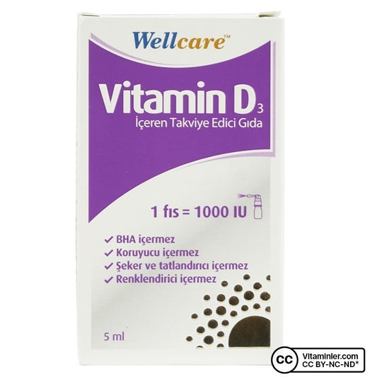 Wellcare Vitamin D3 1000 IU 5 mL Spray
