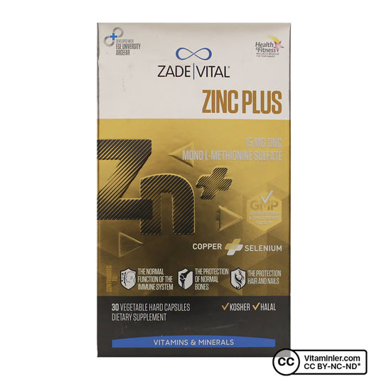 Zade Vital Zinc Plus 15 mg 30 Capsules