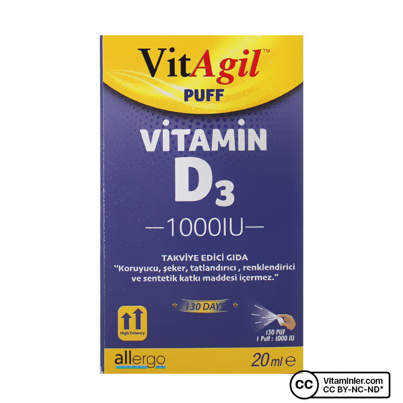 Allergo VitAgil Vitamin D3 1000 IU 20 mL Spray