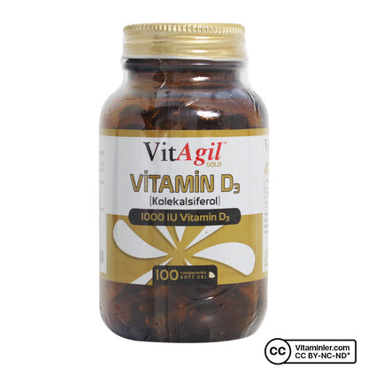 Allergo VitAgil Gold Vitamin D3 1000 IU 100 Capsules
