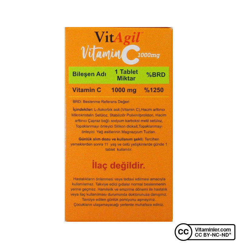 Allergo VitAgil Vitamin C 1000 mg 30 Tablets (2 Pack)