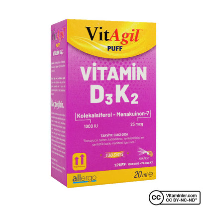 Allergo VitAgil Vitamin D3 + K2 20 mL Spray