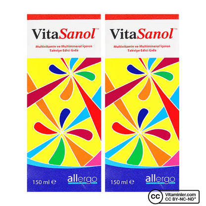 Allergo VitaSanol Multivitamin Syrup 150 mL (2 Pack)