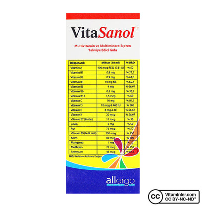 Allergo VitaSanol Multivitamin Syrup 150 mL (2 Pack)
