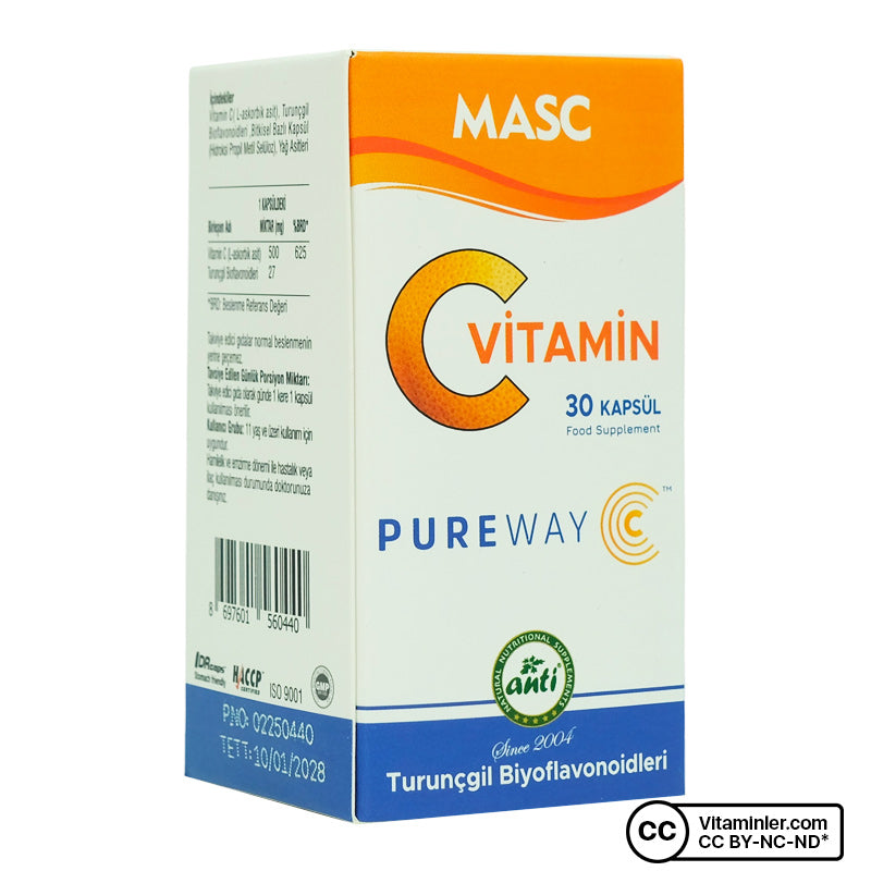 Anti Masc Pureway Vitamin C 30 Capsules