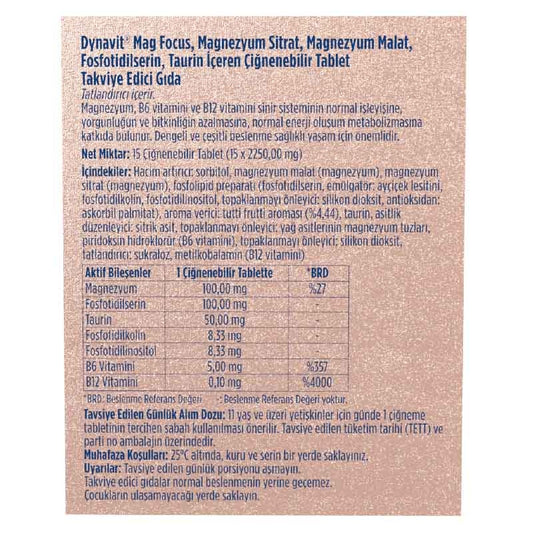 Dynavit Mag Focus 15 Chewable Tablet