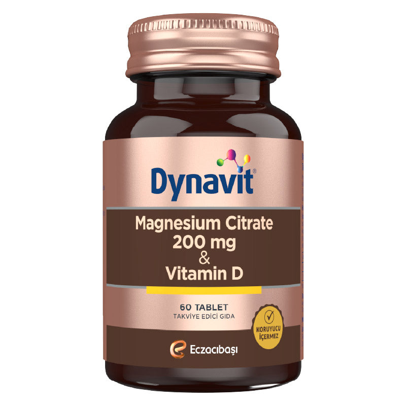 Dynavit Magnesium Citrate 200 mg & Vitamin D 60 Tablets