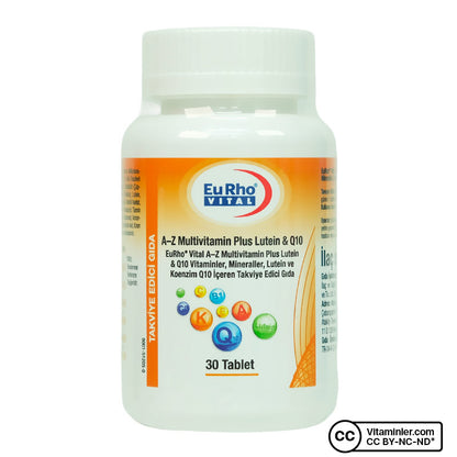 Eurho Vital A-Z Multivitamin Plus Lutein & Q10 30 Tablets