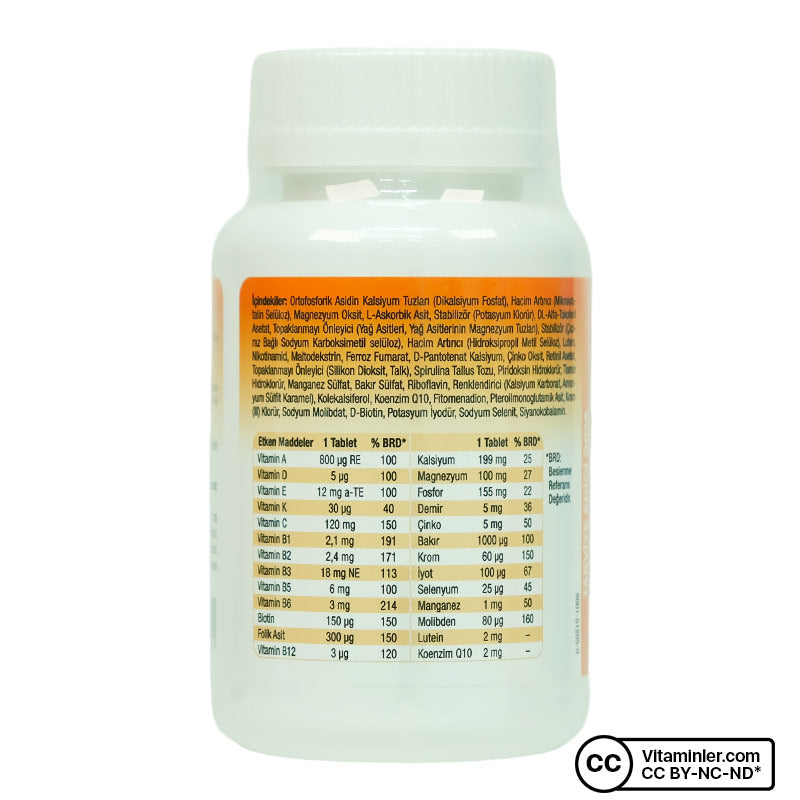 Eurho Vital A-Z Multivitamin Plus Lutein & Q10 30 Tablets