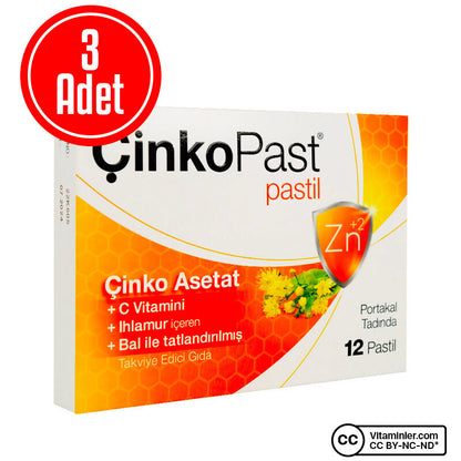 Çinkopast Vitamin C Linden Honey 12 Lozenges (3 Pack)