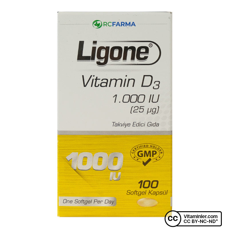 Ligone Vitamin D3 1000 IU 100 Capsules