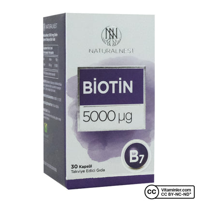 NaturalNest Biotin 5000 mcg 30 Capsules