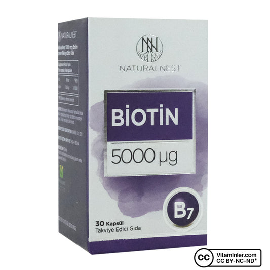 NaturalNest Biotin 5000 mcg 30 Capsules