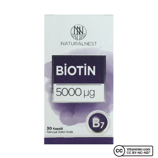 NaturalNest Biotin 5000 mcg 30 Capsules