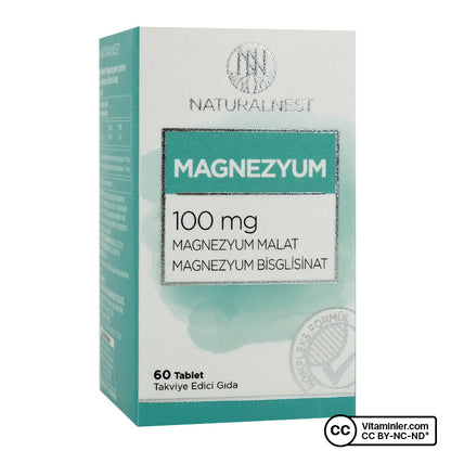 NaturalNest Magnesium 100 mg 60 Tablets