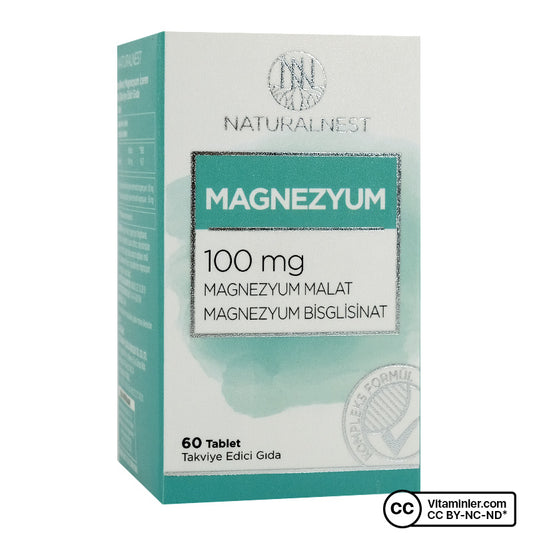 NaturalNest Magnesium 100 mg 60 Tablets