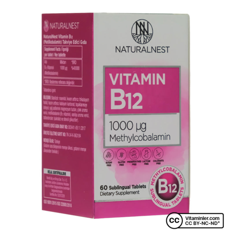 NaturalNest Vitamin B12 1000 mcg 60 Sublingual Tablets